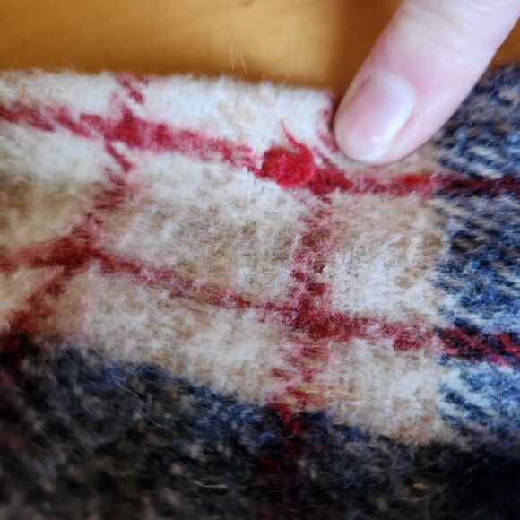 M Vtg Hunting Shacket Wool Linen Heritage Plaid Thick Heavyweight Flannel Retro - Picture 5 of 10